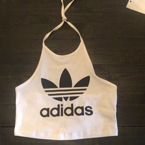 Adidas White Trefoil Tank size Small